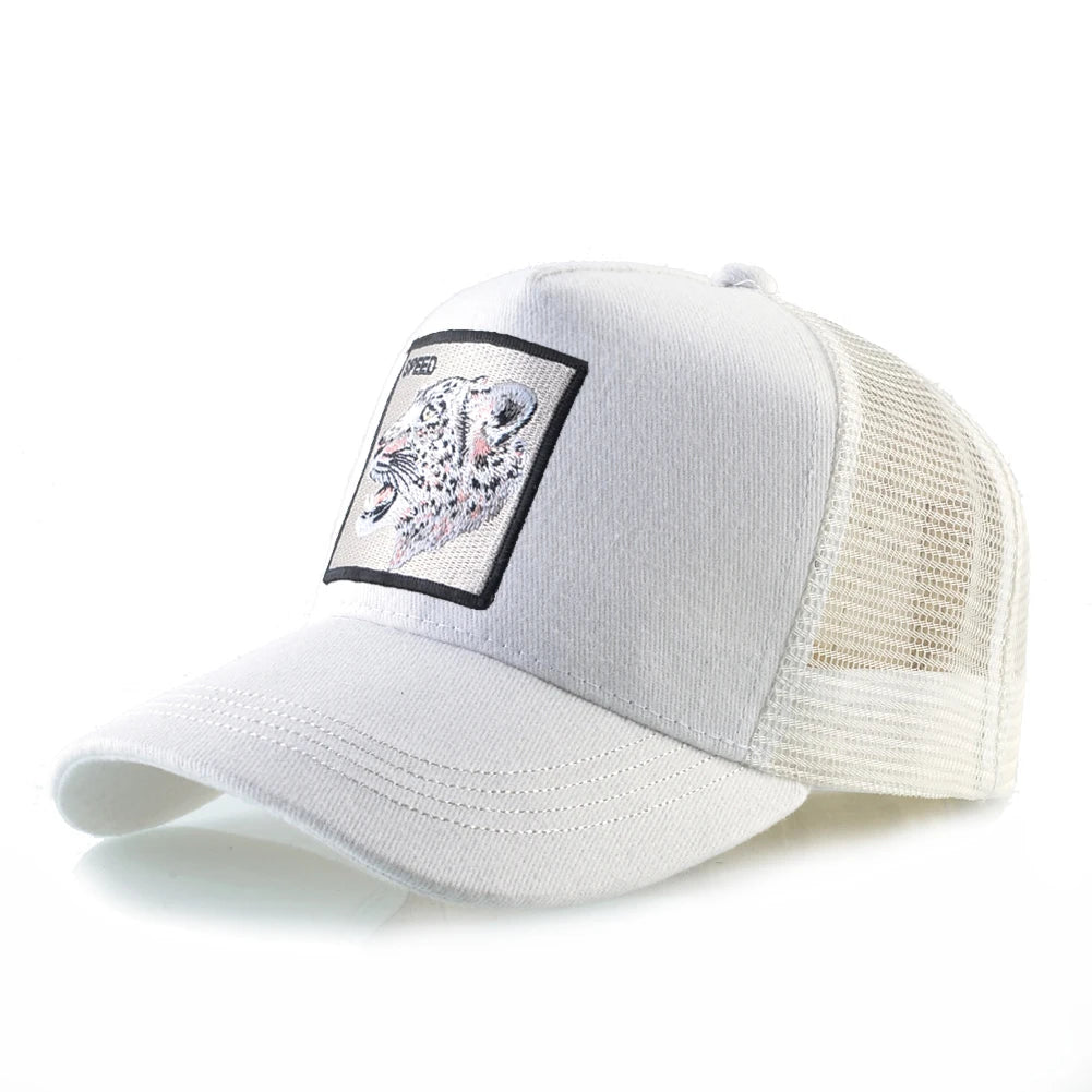 Fashion Trucker Caps With Embroidery Animals Patch Four Seasons Snapback Baseball Cap For Men Women Adjustable Visor Hat