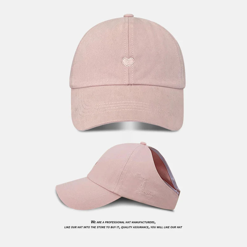 Women’s Criss Cross Ponytail Baseball Cap – Messy Bun Snapback Breathable Trucker Outdoor Sports Adjustable Hat