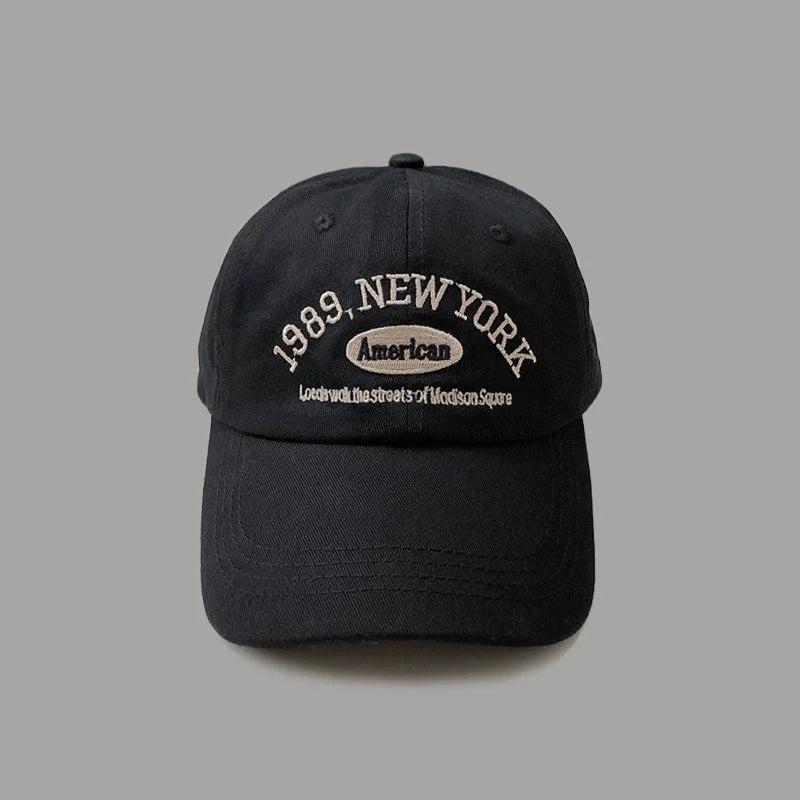 Unisex Retro Letter Embroidery Baseball Cap – Curved Brim Soft Top Casual Snapback Summer Sun Hat