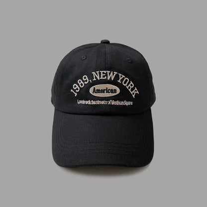 Unisex Retro Letter Embroidery Baseball Cap – Curved Brim Soft Top Casual Snapback Summer Sun Hat