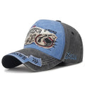 Unisex Washed Vintage Distressed Curved Brim Baseball Cap Patch Embroidery Adjustable Sun Hat