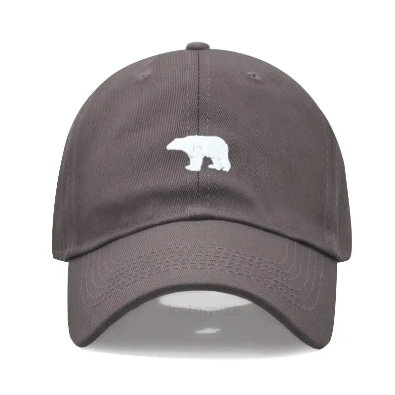 little Bear Embroidery Baseball Cap for Women Men Fashion Adjustable Soft Washed Cotton Dad Hat Unisex Classic Golf Caps