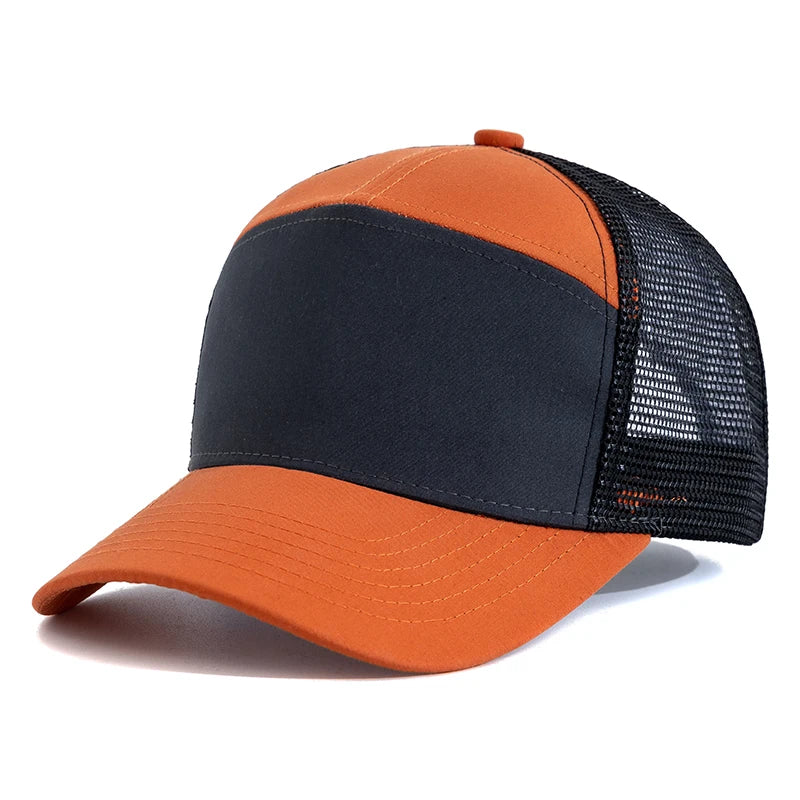 Hot Sale Seven-Panel Style Trucker Hat Adjustable Baseball Cap Splicing Colors Blank Hat