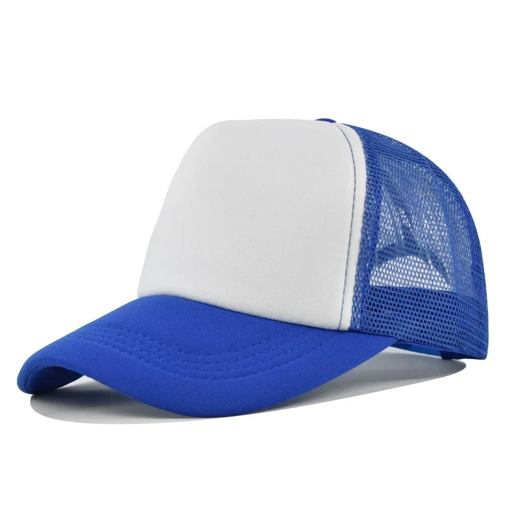 Solid Color Unisex Cheaper 5 Panel Trucker Hat For Adult Summer Net Baseball Cap Men Women Blank Mesh tentacle Sun Hat Visor