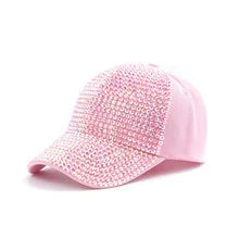 New Fashion Women Diamond Inlay Cap Spring Summer Hip Hop Kpop Dance Baseball Caps Simple Plain Party Street Hat