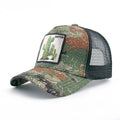 Camouflage Trucker Cap With Embroidery Lion Patch Snapback Baseball Cap For Men Women Adjustable Mesh Visor Hat