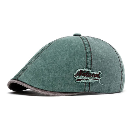 Unisex Cotton Newsboy Beret Cap – Vintage British Style Adjustable Casual Linen Flat Cap