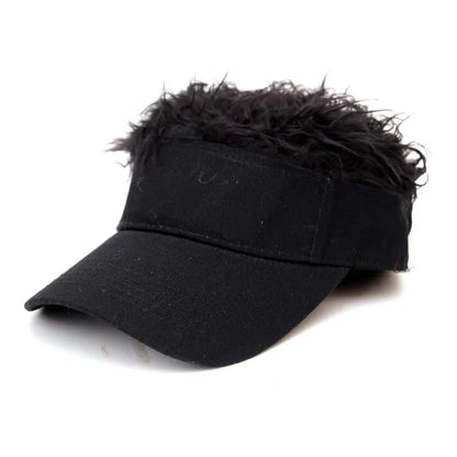 New Unisex Casual Camouflage Visor Hat Men Women Adjustable Sun Sunshade Hip Hop Baseball Cap With Spiked Hairs Wigs Casquatte