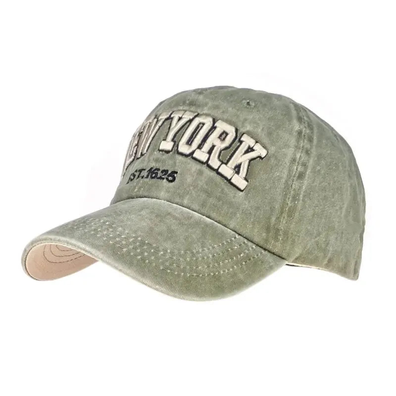 Hot Sale Hat New Spring And Autumn Washed Cloth Baseball Cap Embroidered Letters New York