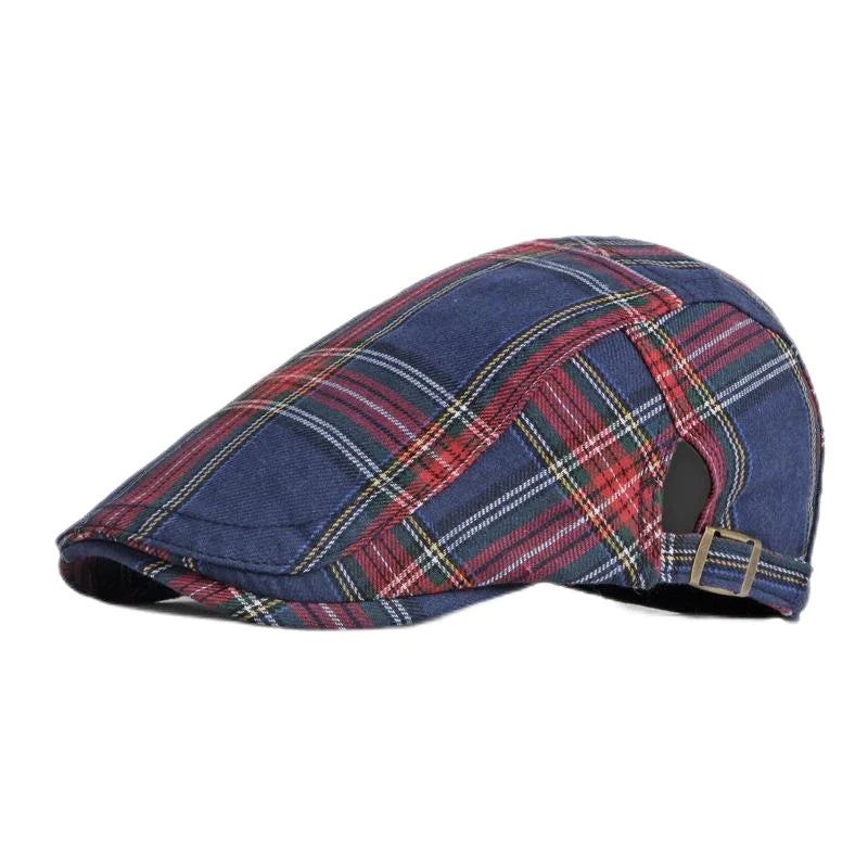 Spring Summer Dopamine Plaid Beret Duck Tongue Forward Hat British Style Visor Summer Hats for Women Men Sun Hats Dad's Hat Gift