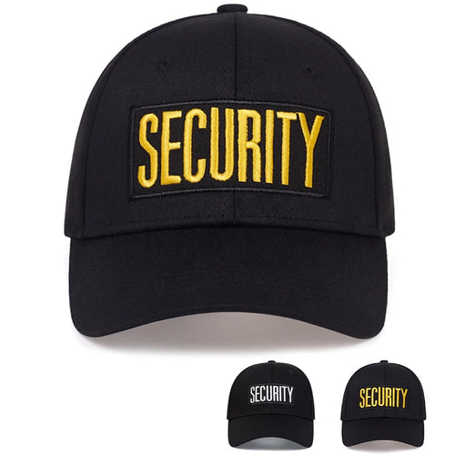 Unisex SECURITY Letter Embroidery Baseball Caps Spring And Autumn Outdoor Adjustable Casual Hats Sunscreen Hat