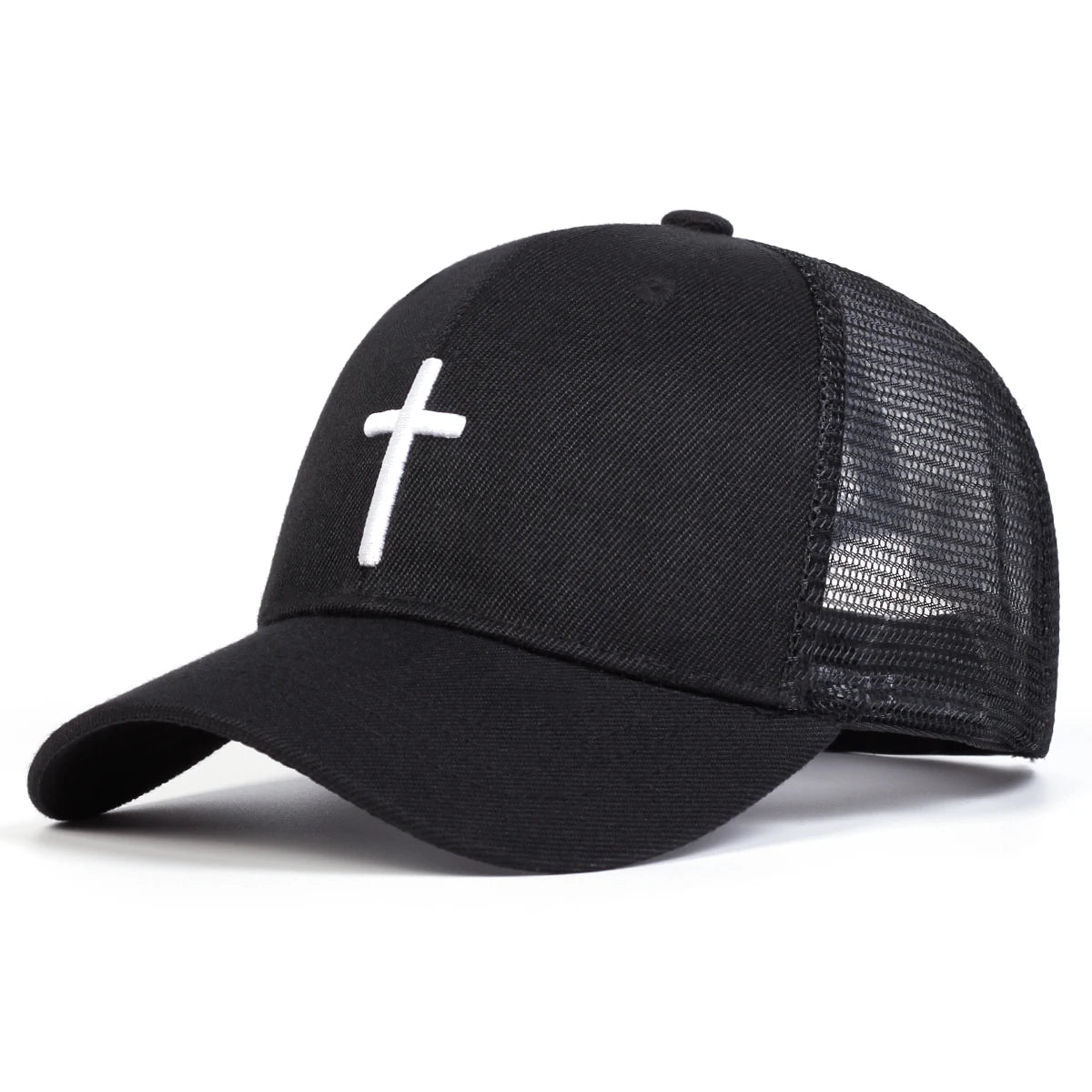 Unisex Cross Embroidery Baseball Net Caps Hip Hop Cap Spring Summer Outdoor Adjustable Casual Hats Sunscreen Hat ﻿