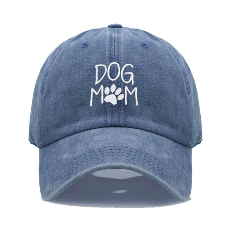 Dog Mom Embroidered Baseball Cap for Women Men Fashion Adjustable Soft Cotton Dad Hat Unisex Classic Golf Caps