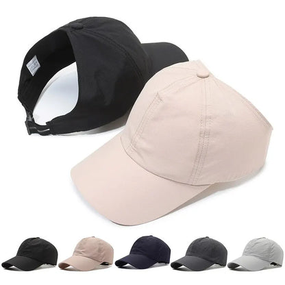 Women’s Ponytail Bucket Hat Quick Dry UV Protection Sunshade Summer Hat