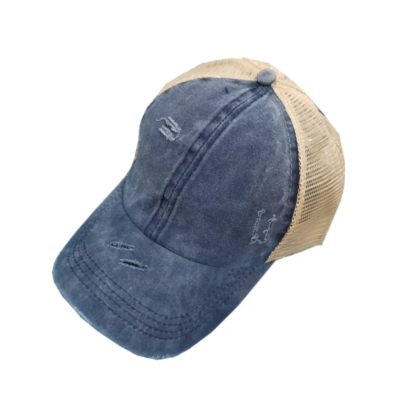 Spring Summer Soft Baseball Cap For Women Vintage Washed Cotton Ponytail Caps Men Blank Denim Sport Trucker Sun Hats Gorras