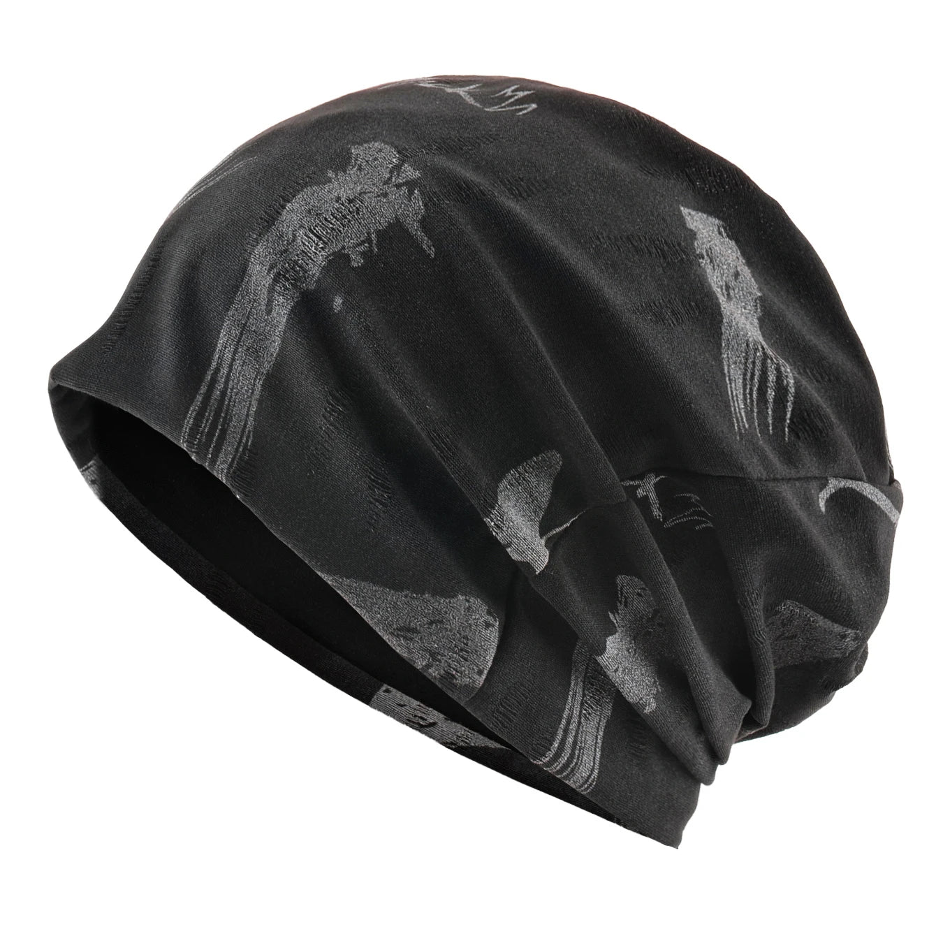 Unisex Chinese-Style Letter-Print Slouchy Beanie Men Women Fashion Loose Style Bonnet Cap Spring Autumn Casual Sport Hats