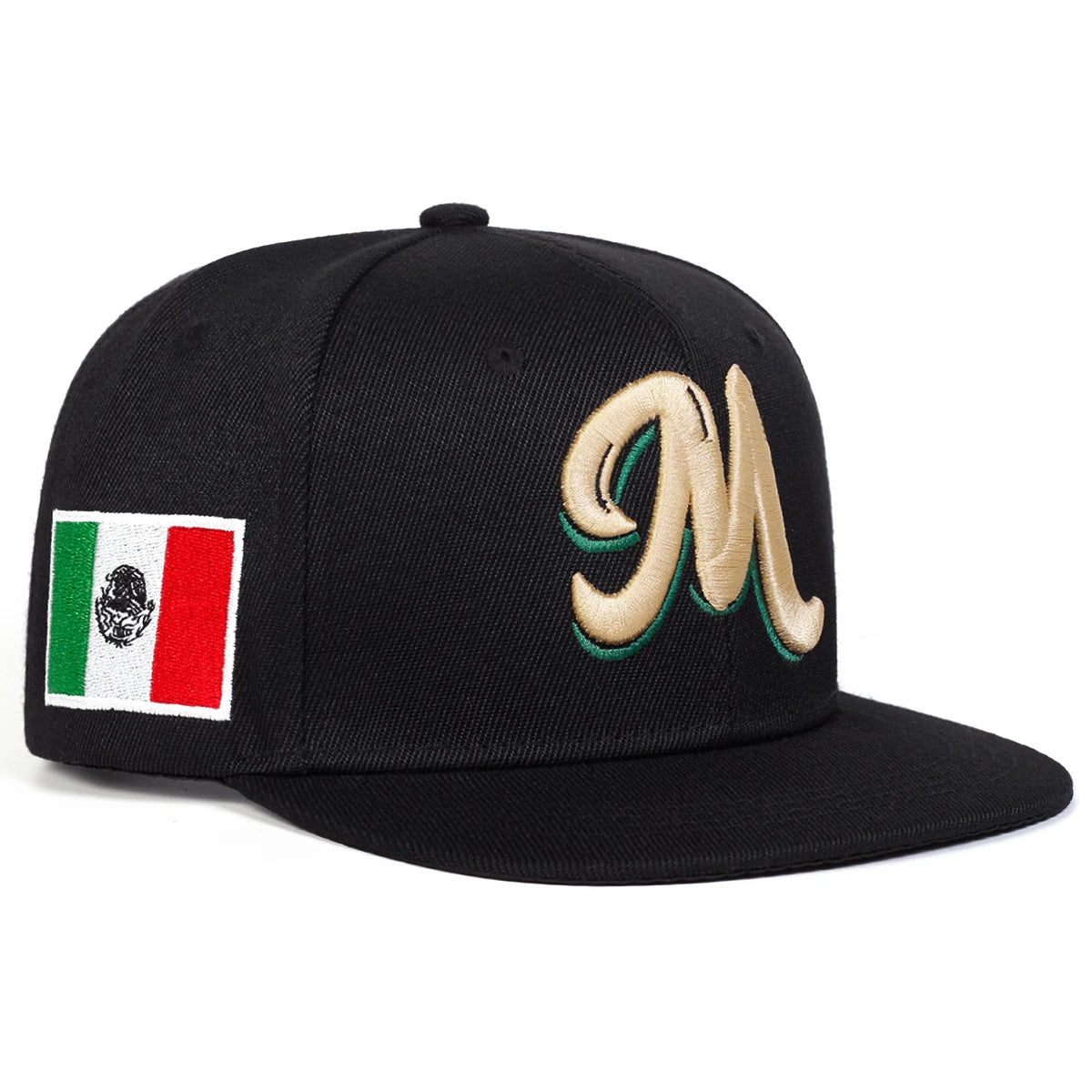 Unisex M Embroidery Side Mexican Flag Hip-hop Net Hats Spring Summer Outdoor Adjustable Casual Baseball Caps Sunscreen Hat Cap