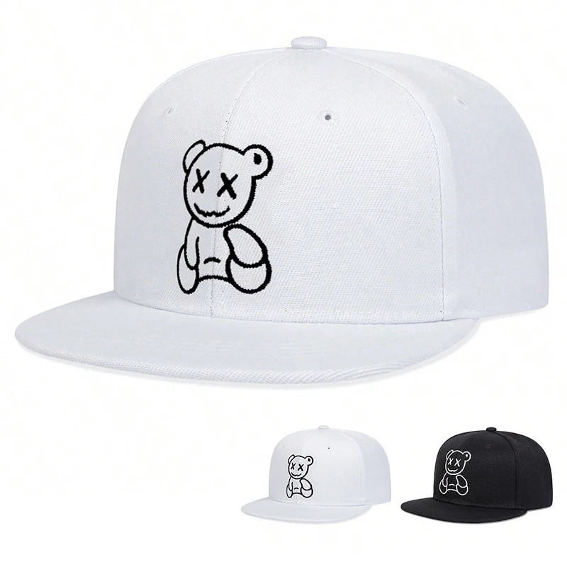 Unisex XX Little Bear Embroidery Hip-hop Hats Spring Autumn Adjustable Casual Snapback Baseball Caps Outdoor Sunscreen Hat