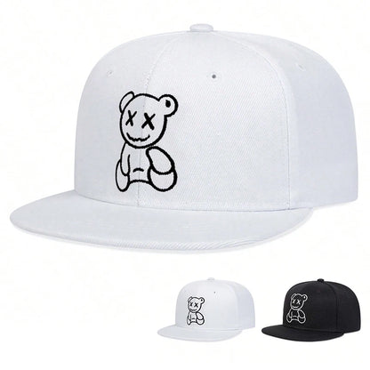Unisex XX Little Bear Embroidery Hip-hop Hats Spring Autumn Adjustable Casual Snapback Baseball Caps Outdoor Sunscreen Hat