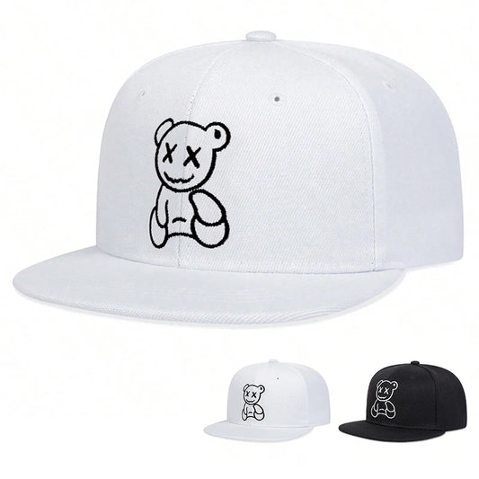 Unisex XX Little Bear Embroidery Hip-hop Hats Spring Autumn Adjustable Casual Snapback Baseball Caps Outdoor Sunscreen Hat