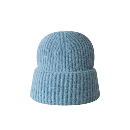 Cat Ears Wool Hat Female Autumn and Winter Korean  Cute Face Small Knitted Hat Big Head Circumference Warm Ear Protection Hat